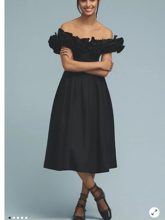 Maeve The Corina Ruffled Off-Shoulder Midi Dress - Picture 1 of 8